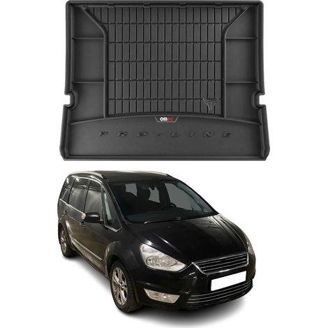 Tapis de Coffre 3D TPE Premium Compatible avec Ford Galaxy II Turnier 2006-2015 - Bac de Protection de Coffre Intérieur antidérapant Revêtement de Coffre Bords Hauts pour Voiture Noir