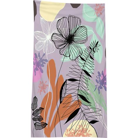 serviette de plage double en éponge ultra-fine avec différents imprimés, serviette de plage, châle de natation et de protection solaire (1/5)