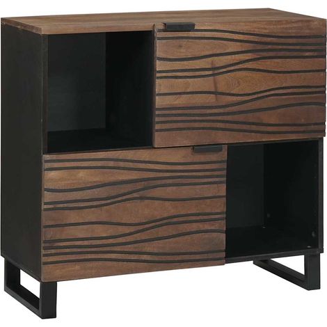 Sideboard Braun 80 x 33 x 75 cm massives Mangoholz