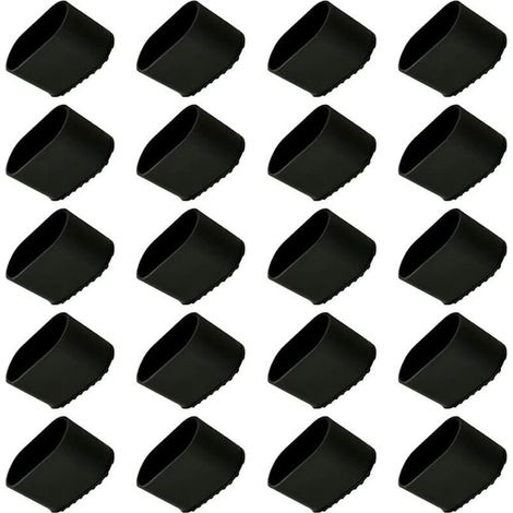 Capuchon de chaise, XU, 20 pièces Protection embouts pied, Chaise plastique, 40x20 pour tubes ovale  - (1/4)