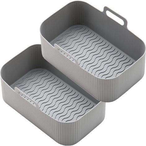 Stampo in silicone in 2 pezzi - Vassoio in silicone per friggitrice ad aria - Accessori per friggitrice ad aria - Vassoi per friggitrice ad aria - Rivestimento per friggitrice ad aria (1/5)