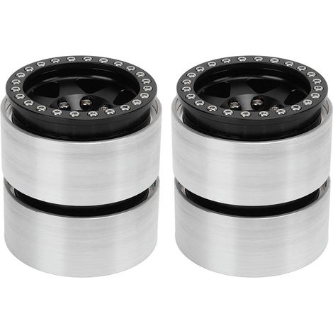 Satz mit 4 1,9 Zoll Beadlock-Radnaben aus Aluminiumlegierung für Axial SCX10 90046 AXI 03007 und REDCAT MST 1/10 (schwarz). (1/4)