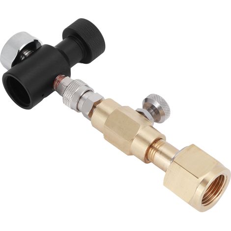 Adaptateur de Recharge pour Bouteille CO2 en Laiton avec Soupape de Sûreté, Manomètre 1500PSI et Connexion CGA320 (1/5)