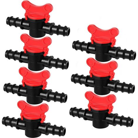 7 Pièces Vanne Commutation d'Irrigation, Robinet D'Arrêt Raccord en Plastique, Robinet De Jardin, pour le Contrôle de la Vanne D'eau de Jardin Extérieur(16mm) (1/5)