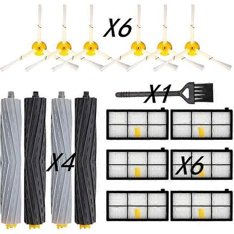 Kit de pièces et accessoires pour aspirateur robot iRobot Roomba 875 : brosse latérale rotative, filtre à air HEPA, balai pour tapis. (1/4)
