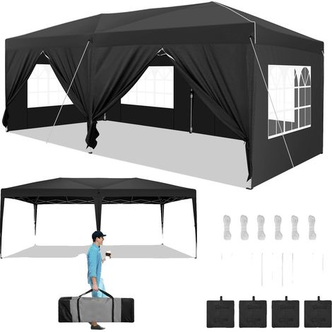 Abri de jardin, Tissu imperméable, Montage facile, noir (1/2)