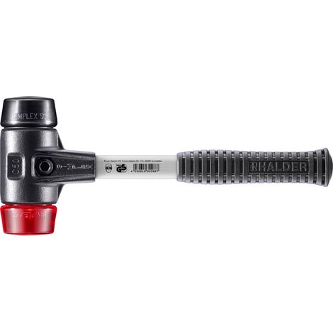 HALDER SIMPLEX Hammer Gefüllter Gummi / Kunststoff mit verstärktem Tempergussgehäuse und Glasfaserstiel - D=50 mm - 3726.050 (1/5)