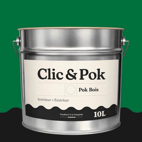 Peinture Bois Extérieur – POK BOIS - 10L - RAL 6029 - Vert menthe- Résistante aux intempéries - Ne s'écaille pas (1/4)