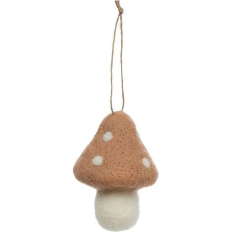 Baumschmuck Wolle Pilz beige 8cm - Atmosphera créateur d'intérieur