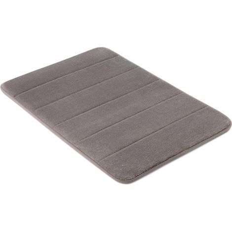 Tapis de Bain Antidérapant en Mousse à mémoire de Forme, Tapis de Douche Ultra Doux, Absorbant, Séchage Rapide, Lavable en Machine, 43x61 cm, Gris Foncé (1/5)