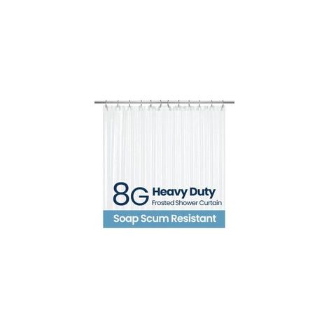 Rideau Douche, Rideaux de Douche PEVA 8G pour Baignoire et Salle de Bains Antimoisissure avec 12 Crochets de Rideau de Douche Mat 180cm x 180cm (1/4)