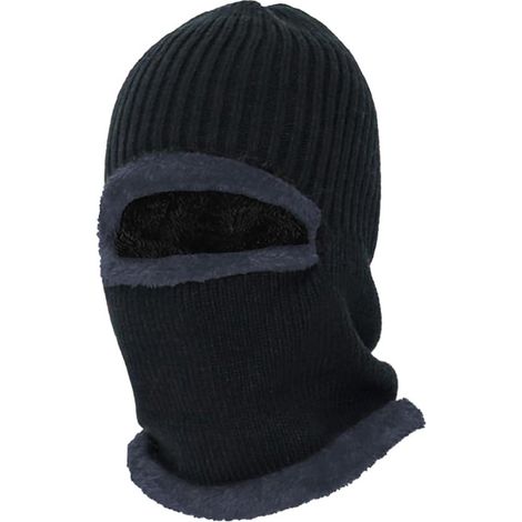 Cagoule et bonnet de ski 2-en-1 unisexe, bonnet d'hiver chaud pour femme et homme, protection contre le froid, noir (1/5)