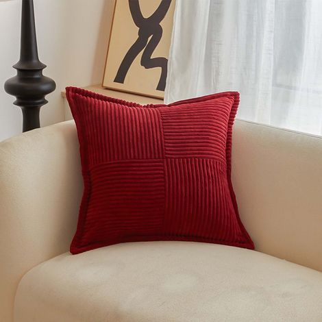 Housse De Coussin - Velours Côtelé - Fermeture Éclair Cachée - Pour Canapé Chaise Lit - Lot De 4
