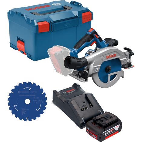 Scie circulaire sans fil Bosch GKS 18V-57-2 GX Professional 18 V 165 mm sans balais + 1 batterie 5,0 Ah + chargeur + L-Boxx (1/5)