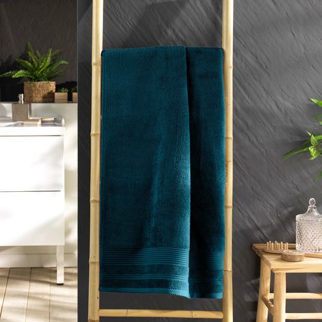 DRAP DE DOUCHE 70 x 130 CM EPONGE UNIE TENDRESSE INDIGO (1/4)