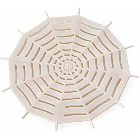 Passoire de cuisine, passoire de douche, piège à cheveux avec ventouse (beige toile d'araignée) (1/5)