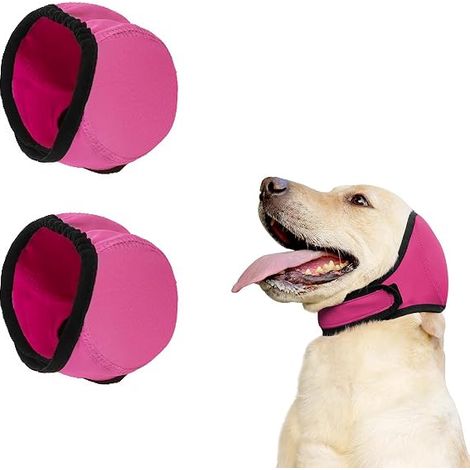 2pcs Protège-Oreilles pour Chien Étanche, Cache-Oreilles pour Chien Cache-Oreille Anti-Secousses & Capuche Apaisante pour Natation, Bain, Prévention Hématomes, Soulager L'anxiété (1/5)