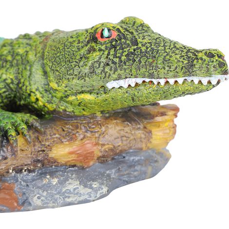 Décoration de Résine pour Aquarium - Crocodile Réaliste avec Pierre à Bulles - Améliore l'Oxygénation et l'Esthétique du Paysage Aquatique -AUTRES (1/5)