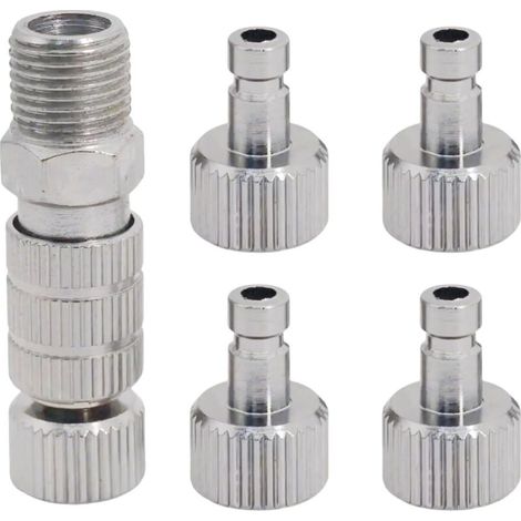 Quick Disconnect Adapter Kit for Airbrushes, 5-Piece Set with 1/8 Inch Male and Female Connectors, Adjustable Control Valve, Accessories for Airbrushes and Compressors (1/5)