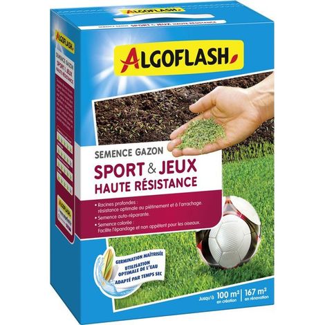 Semences gazon - ALGOFLASH - Sports & jeux - Haute résistance - 2,5 kg