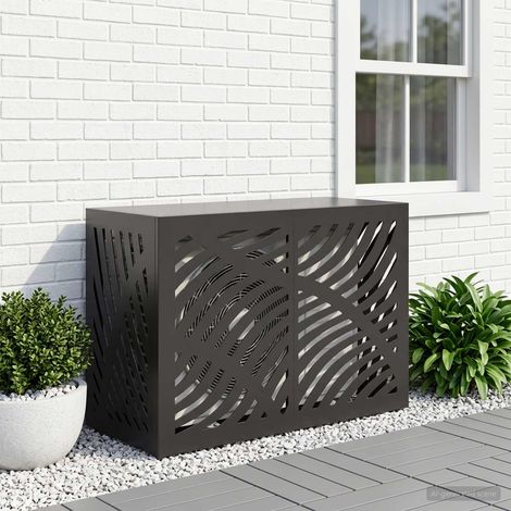 Copertura per condizionatore d'aria Nero 90 x 40 x 60 cm vidaXL