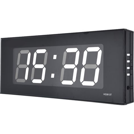 Horloge murale numérique silencieuse à LED à luminosité variable automatique, idéale pour les lieux publics, la maison ou le bureau. Prise US 100-240 V. Modèle 3613, affichage de l'heure unique, lumiè (1/5)