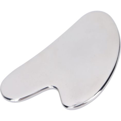 Outil de Gua Sha en Acier Inoxydable pour Soins du Visage et Détente (1/5)