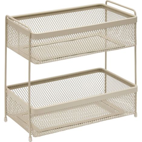 Portaspezie rettangolare a 2 ripiani telma 16x28 cm beige - 5five (1/2)