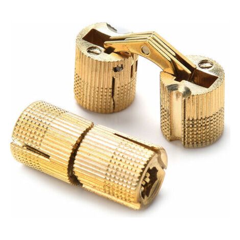 2 pcs Charnières Cylindriques Laiton Caché Dissimulé Charnière Invisible Tonneau Charnière pour DIY Boîte À Bijoux Main Artisanat Or(10mm) (1/3)