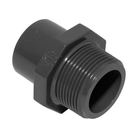 Georg Fischer PVC U Kunststoff Übergangsmuffennippel grau 1''AG x 25/32 721910558