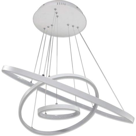 Lampadario a sospensione 51 watt lampada a led a forma di pianeta bianco 3 colorazione di luce soggiorno open space (1/5)