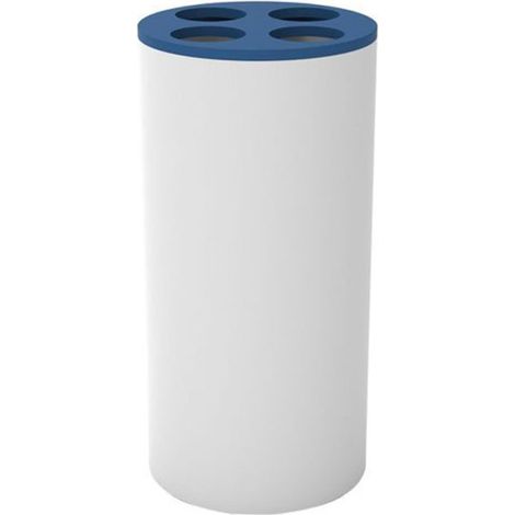 Gobelet à Brosse à Dents 4 Trous Blanc Bleu Plastique Accessoire De Salle De Bain 69897 (1/2)