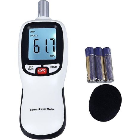 Schallpegelmesser 30 bis 130 dB, LCD-Hintergrundbeleuchtung, tragbarer Dezibel-Tester (1/4)