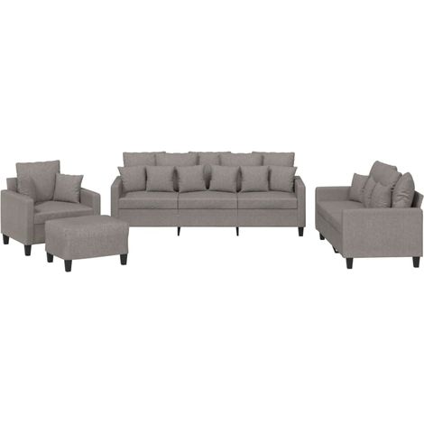 Maison Exclusive - Set Divani 4 pz con Cuscini Tortora in Tessuto