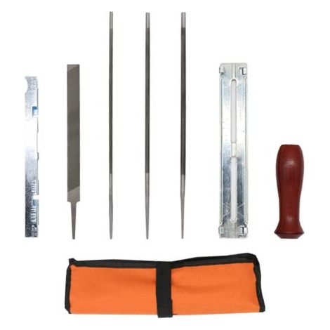 10 pièces lime d'affûtage de tronçonneuse chaîne à bois affûter les fichiers de scie Kit de classement de ponçage outil à main (1/5)