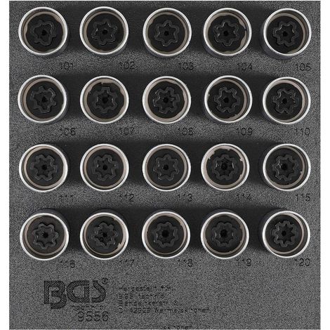 Insert de Servante d Atelier 1/6 - Jeu 20 pcs Outils Écrous Antivol Vauxhall Type A Précision et Sécurité - D-Work (1/5)