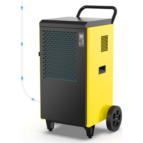Déshumidificateur Professionnel 70 L/j avec Pompe – Évacuation Automatique contre l’Humidité et les Moisissures, pour Cave, Chantier et Dégâts des Eaux jusqu’à 200 m²
