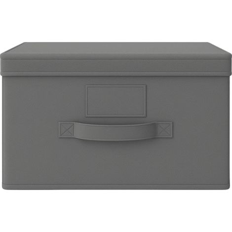 Scatola contenitore per armadi in tessuto con coperchio e maniglia - Misura 40x50x25 cm - Organizer pieghevole di Colore Grigio (1/5)