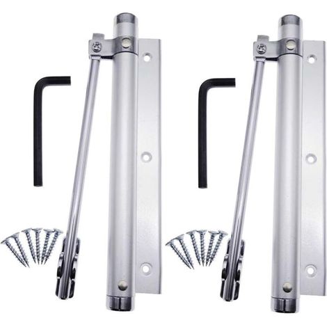 Aluminum Alloy Spring Door Closer Adjustable Household Surface Mounted Automatic Door Closer 45kg(2pcs)