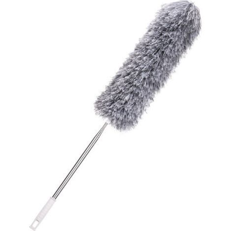Dépoussiéreur télescopique extra-long lavable Plumeau Télescopique avec Ajustable, Lavable, pour Nettoyer la Poussière de la Maison et de la Voiture,2.4m