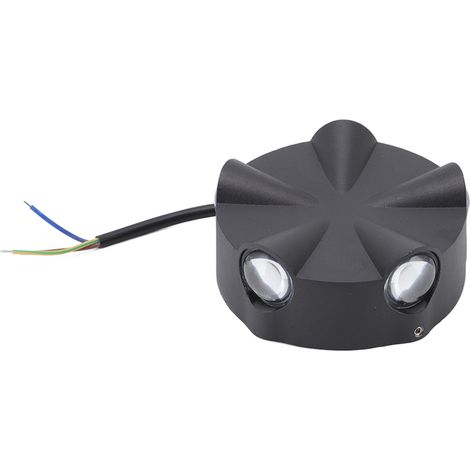Applique murale LED ronde simple en aluminium noir étanche pour extérieur, 5 W, 5 LED, éclairage sur cinq faces, AC85-265V (1/5)