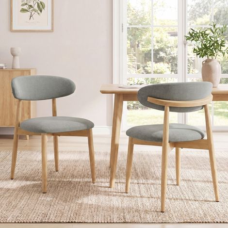 COLAMY Lot de 2 Chaises en bois massif, robustes et élégantes, style nordique minimaliste, idéales pour salle à manger et cuisine,vert