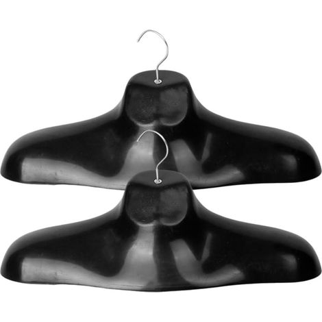 Set aus 2 extra dicken Kunststoffkleiderbügeln mit breiten Schultern, für den täglichen Gebrauch durch Erwachsene, männliche Schaufensterpuppen-Variante
