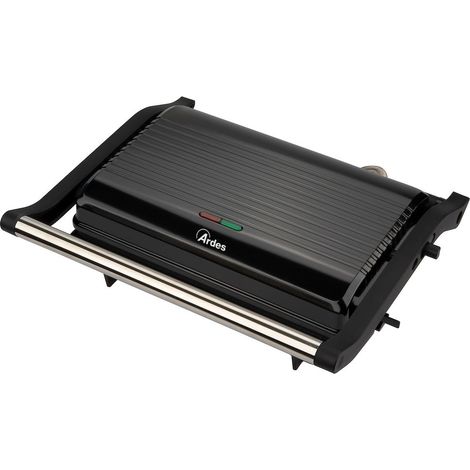Ardes ARBIS01 Grillpfanne mit antihaftbeschichteten, geriffelten Platten, Schwarz