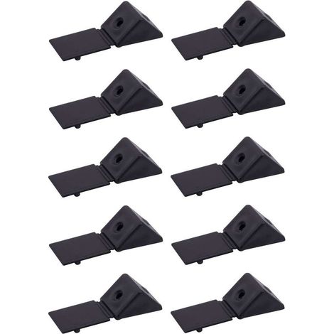 10x Equerre d'assemblage simple raccord universel Taquet Ferrure Angle Connecteur Meuble Etagère Caisson, noir (1/2)