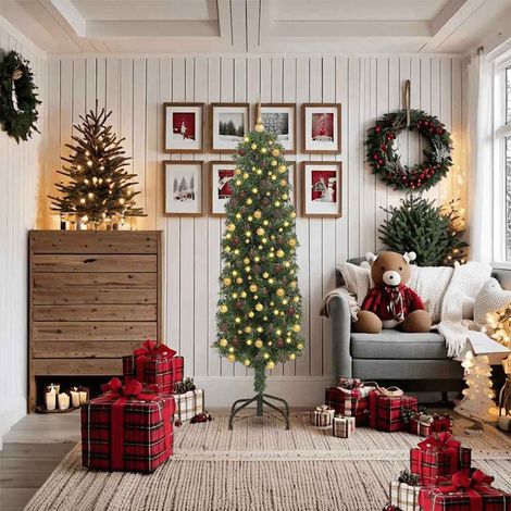 vidaXL Albero di Natale artificiale con 300 LED Verde 180 cm