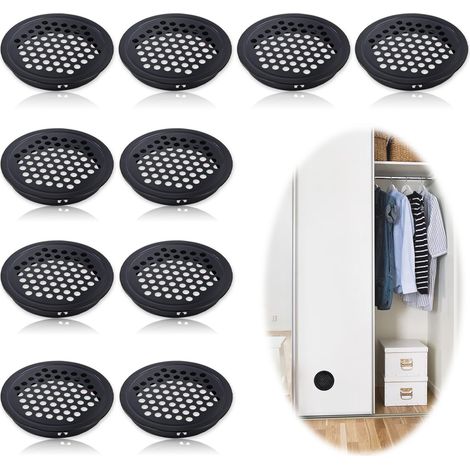 Grille De Ventilation Ronde - Acier Inoxydable Blanc - 35 Mm - Pour Armoires Chaussures Livres Buffets Caves À Vin - Lot De 20 (1/5)