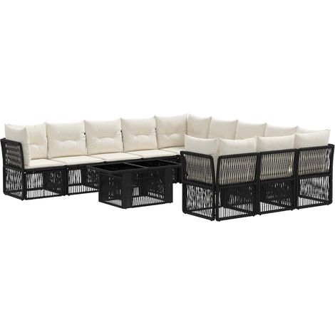 Set Divano da Giardino 12 pz Nero polyrattan vidaXL (1/5)