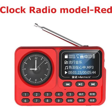 Radio-réveil multifonction FM portable avec haut-parleur Bluetooth haute fidélité, affichage LED des paroles et prise en charge de l'enregistrement HD (1/5)