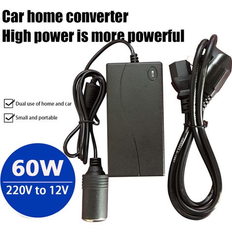 Adaptateur Secteur Triangle 220v Ac Vers 12v Dc Pour Chauffage Et Réfrigérateur De Voiture - Usage Domestique Et Automobile - 1 Pièce (1/5)